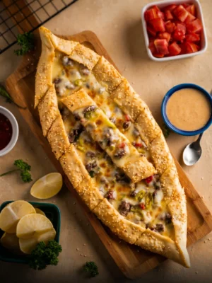 Chopped Meat Cheese Pide