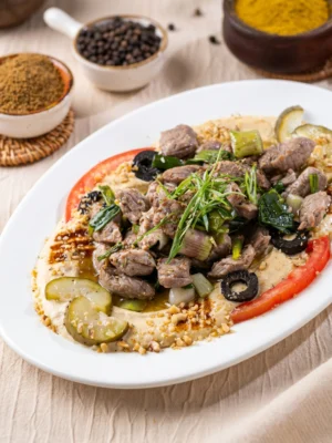 Loaded Hummus with Meat / Chicken